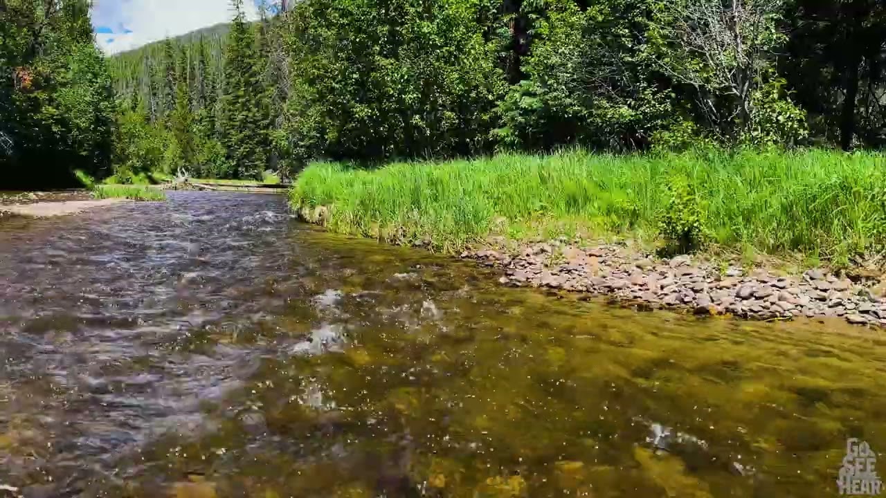 Peaceful Mountain Stream in 4k ASMR, No Talking - 2 Hours