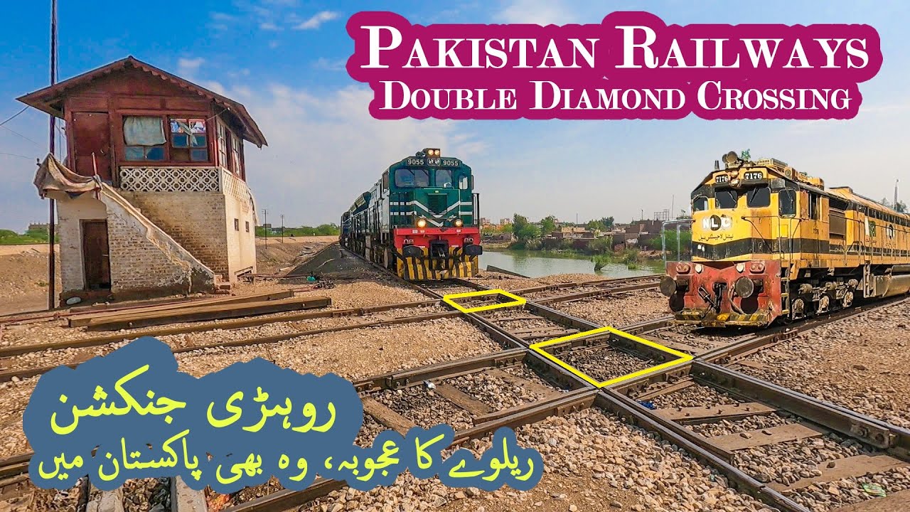 Double Diamond Crossing of Pakistan Railways | Unique Railfanning at Rohri Junction
