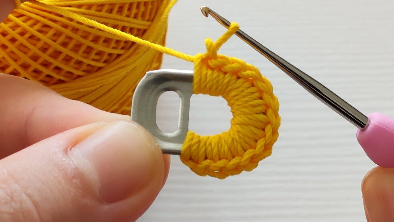 Check out what I did with the coke pull ring 💕💕 great crochet