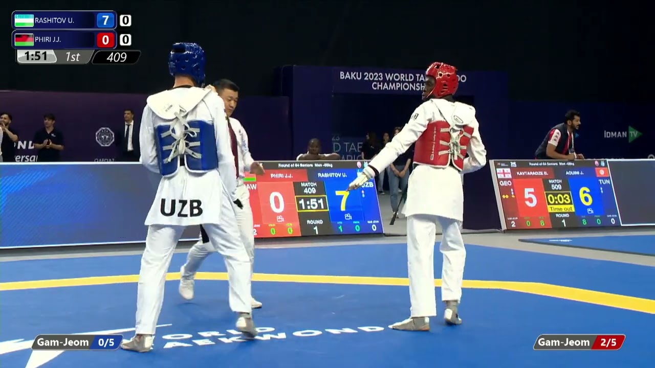 409 R64 Men  68kg UZB RASHITOV U  MAW PHIRI J J