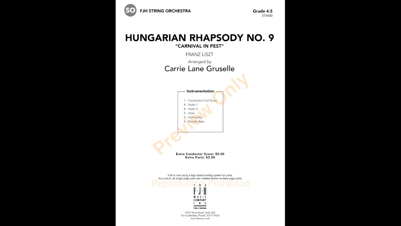 Hungarian Rhapsody No. 9 - arr. Carrie Lane Gruselle