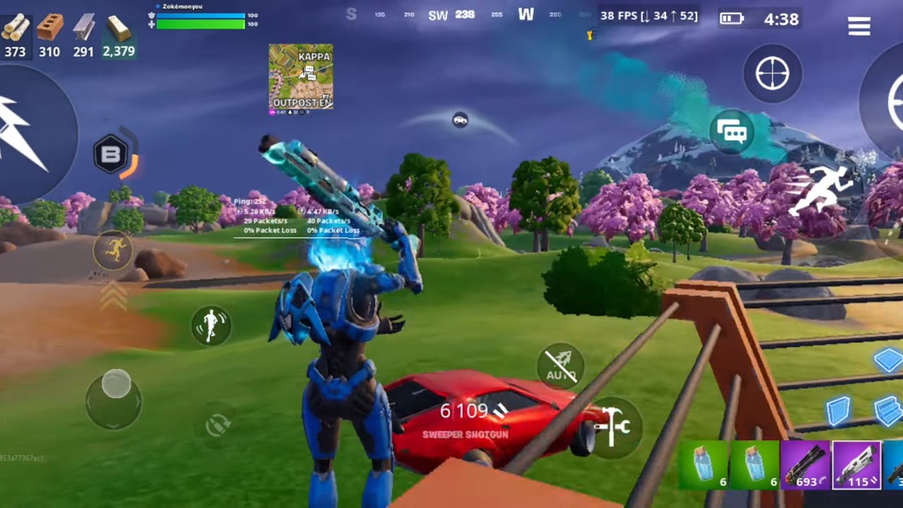 Fortnite mobile gameplay in moto edge 50 neo with 60fps to low setting 
