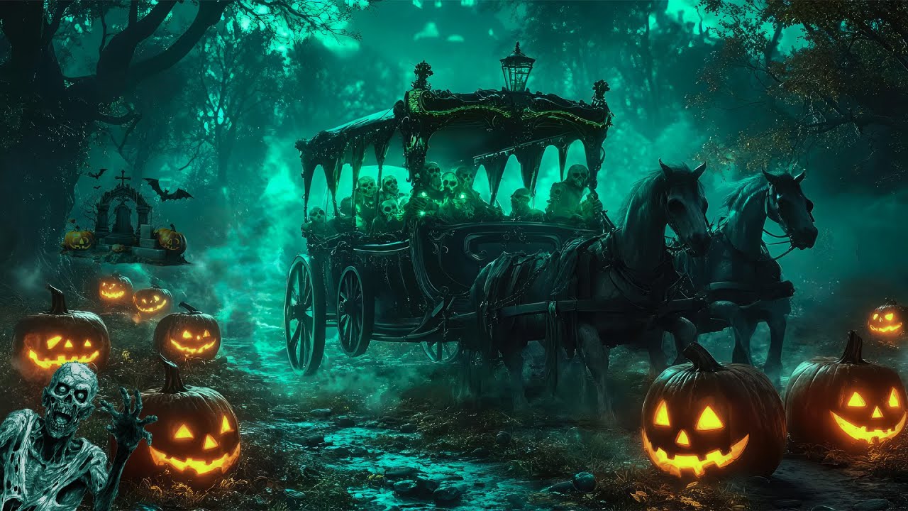 Best Halloween Music Playlist 2025 🎃 The Skeletons&rsquo; Midnight Carriage 👻 Scarry Halloween Ambience