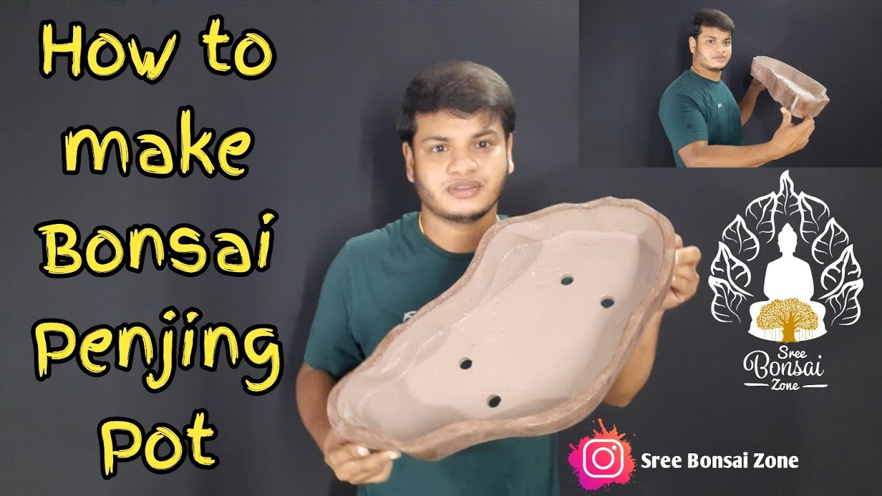 How to make Beautiful bonsai penjing pot | Cement Bonsai pot at home |DIY| Bonsai Tutorial in Tamil
