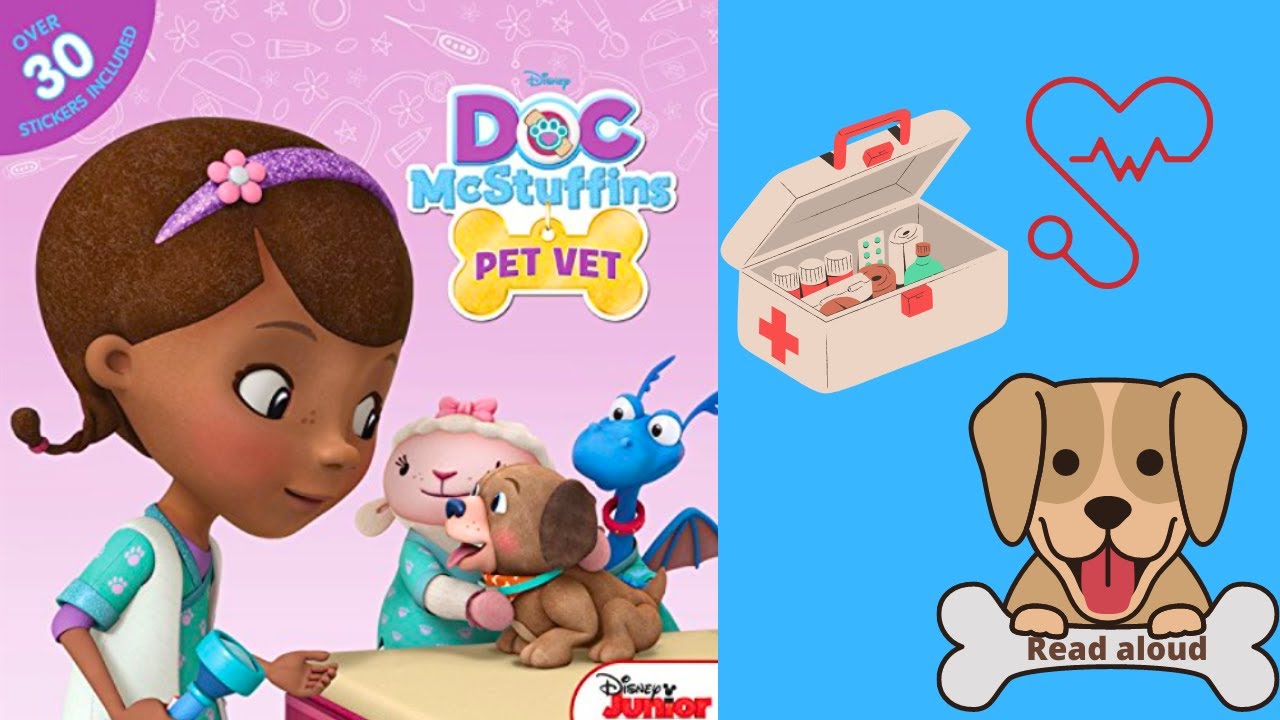 Doc Mcstuffins - Pet vet, Read aloud book, let's read together, bedtime story, story for kids