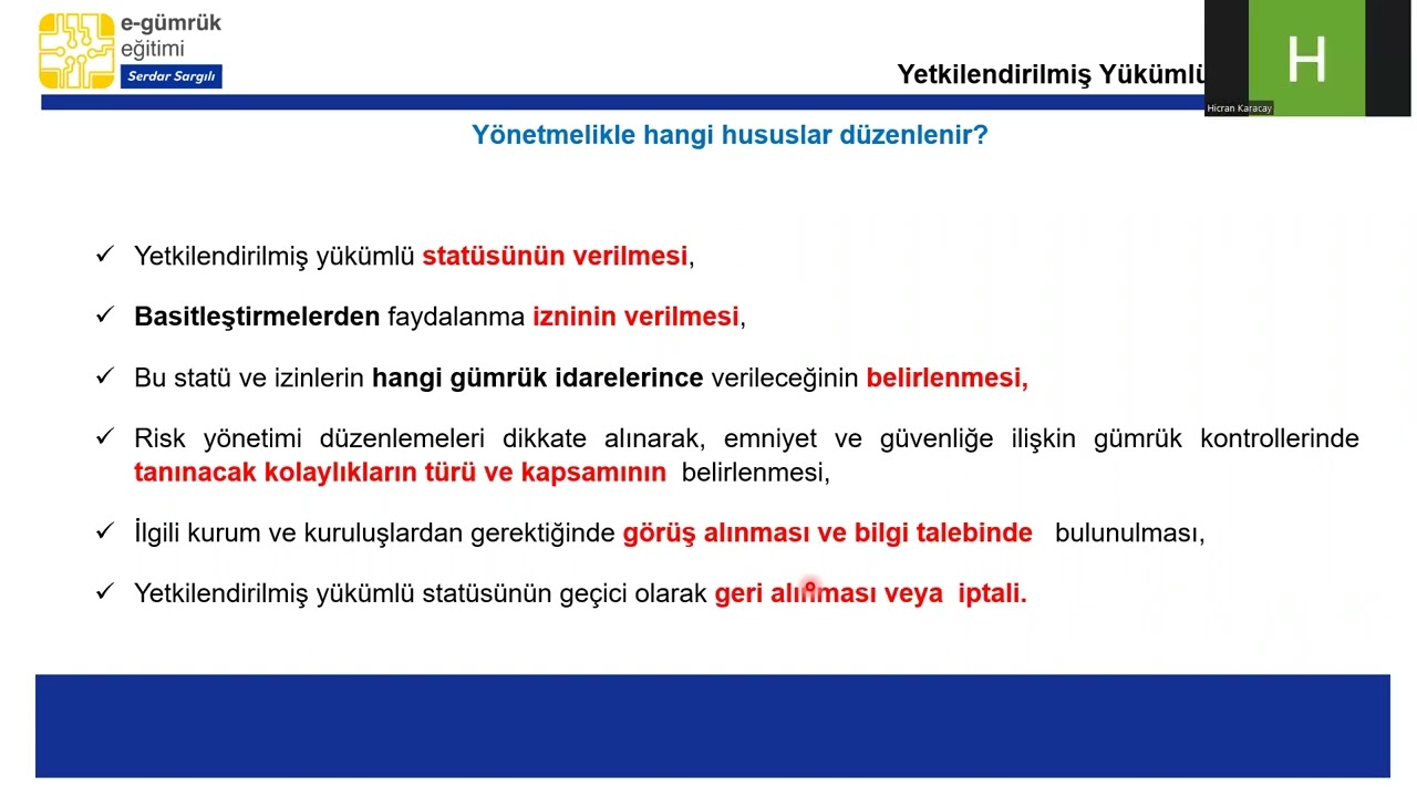Yetkilendirilmiş Yükümlü Statüsü-Serdar Sargılı-YYS