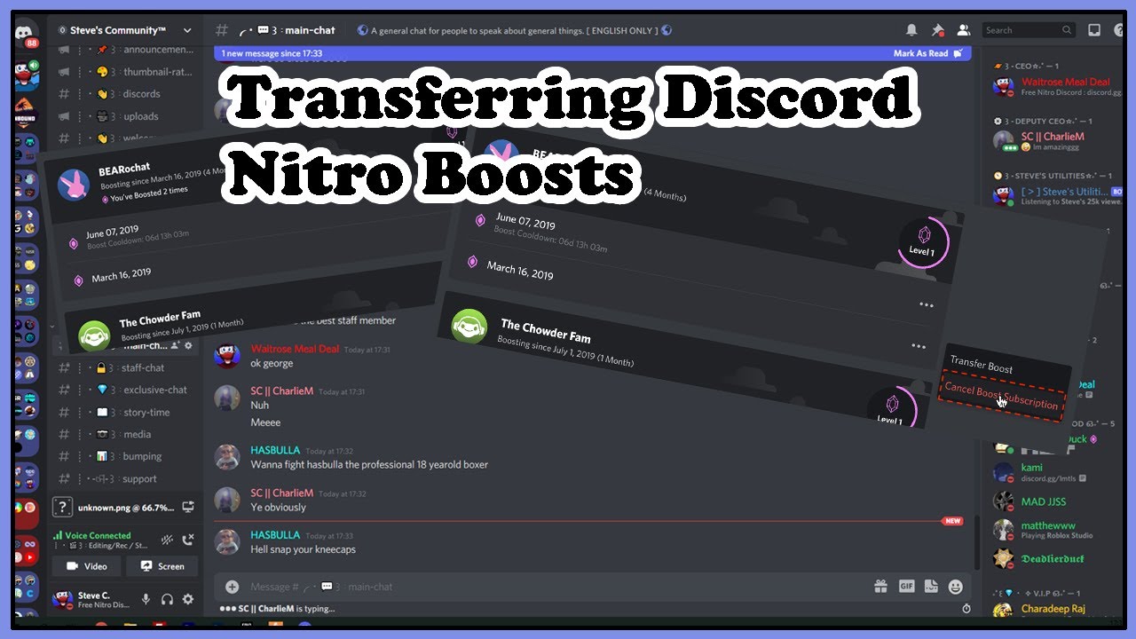 How to transfer discord nitro boosts from one server to another