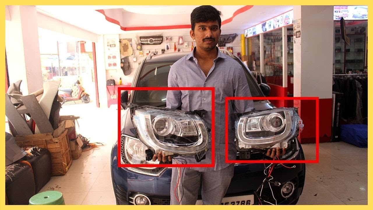 Maruthi New Ignis car headlights Modified🔥| Alpha lights modifies | car lights installation in 2020