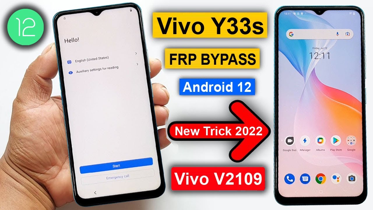 Vivo Y33s (V2109) FRP Bypass & Google Lock Bypass Android 12 New Trick 2022 | Vivo V2109 FRP Unlock