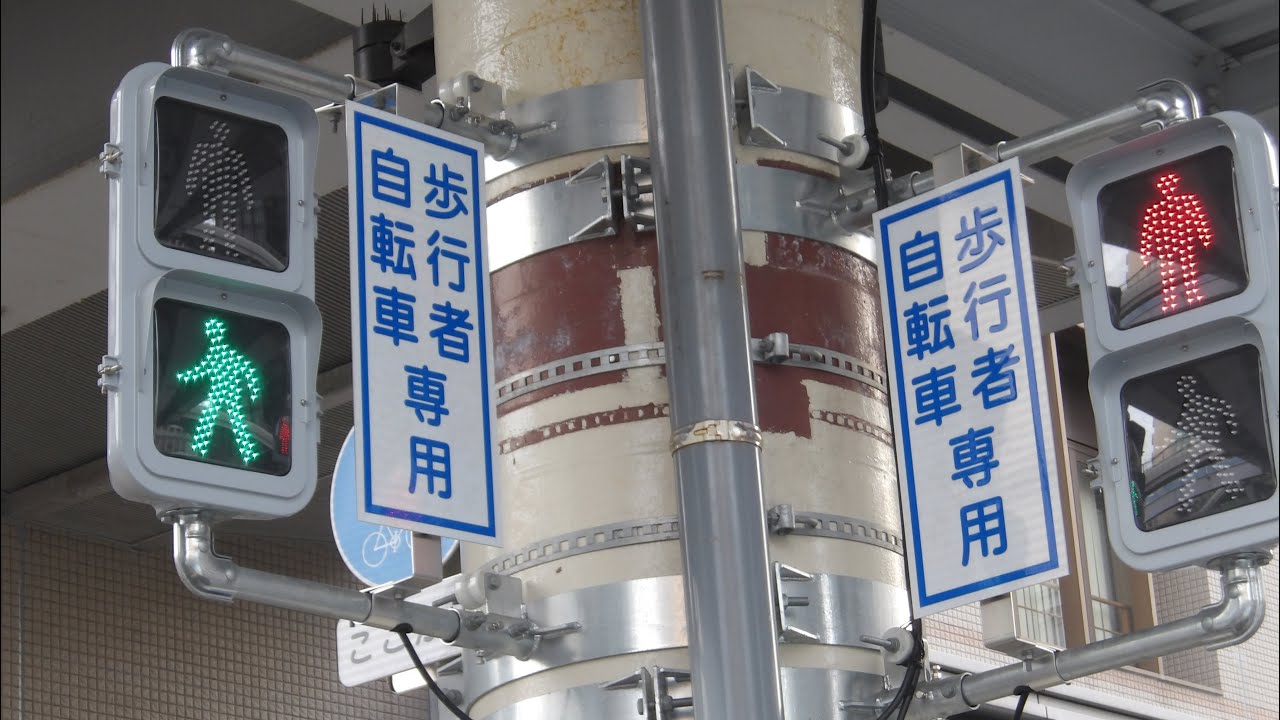 【信号機】#47 自転車用三灯から更新された歩灯、ついに点灯！