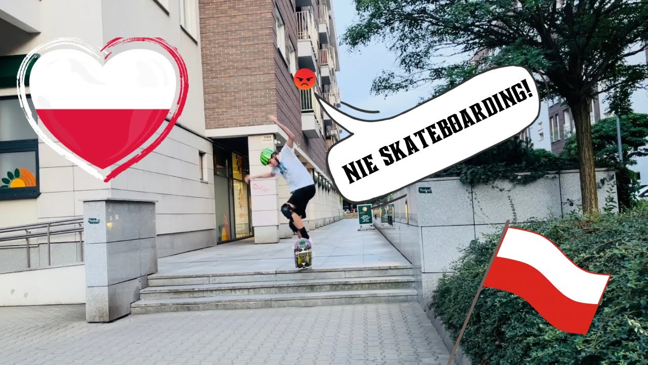 American goes street skateboarding in Poland..