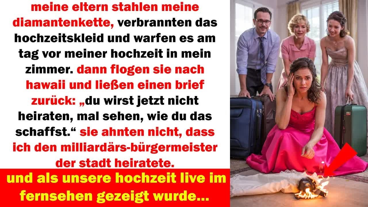 parents burned my dress and stole my necklace — but on my wedding day the billionaire mayor was