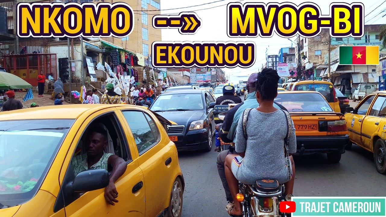 (Yaoundé) Du carrefour Nkomo au carrefour Mvog-bi par Ekounou  - Trajet Cameroun