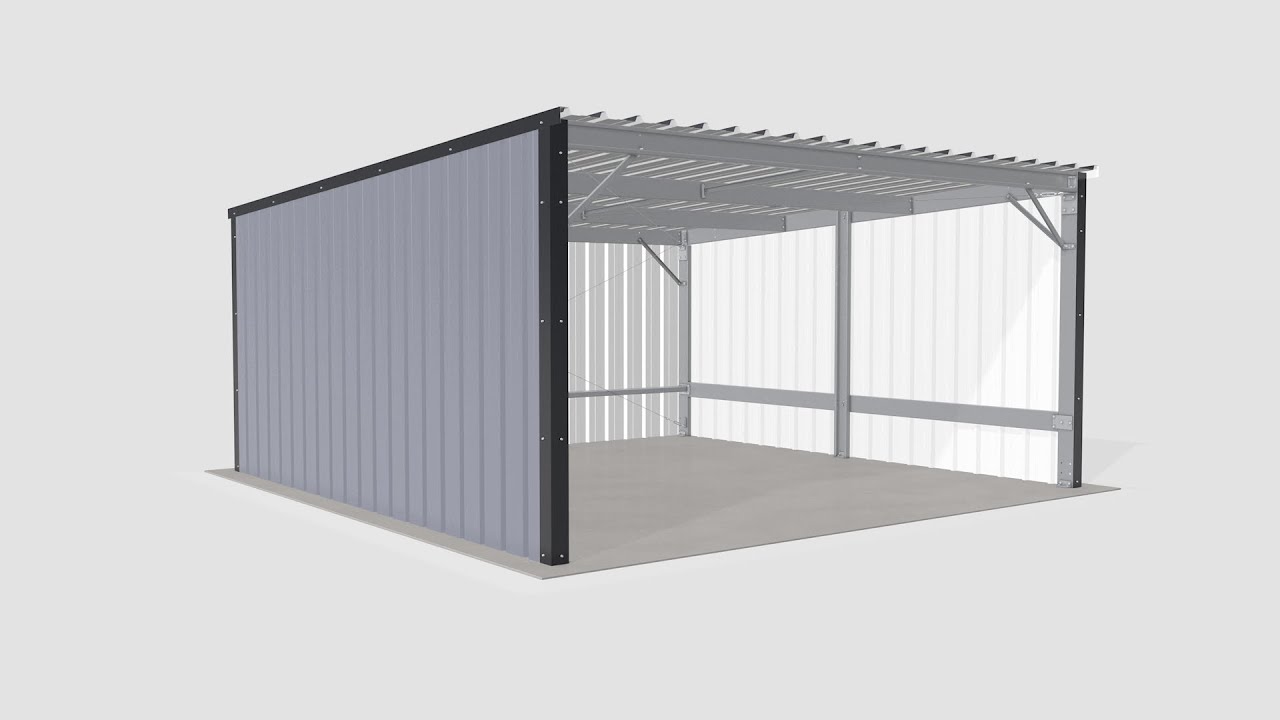 Abri-Tole.fr - Steel Metal Shed Carport Assembly 2022 - 30fps
