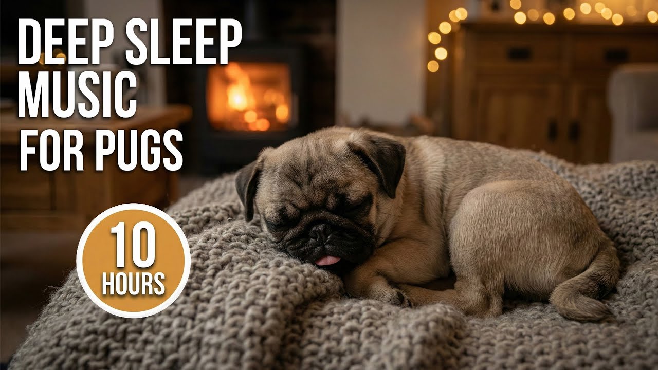 Relaxing Music for Pugs 🐶 Soothe Breathing Issues, Anxiety & Snoring (10 Hours)