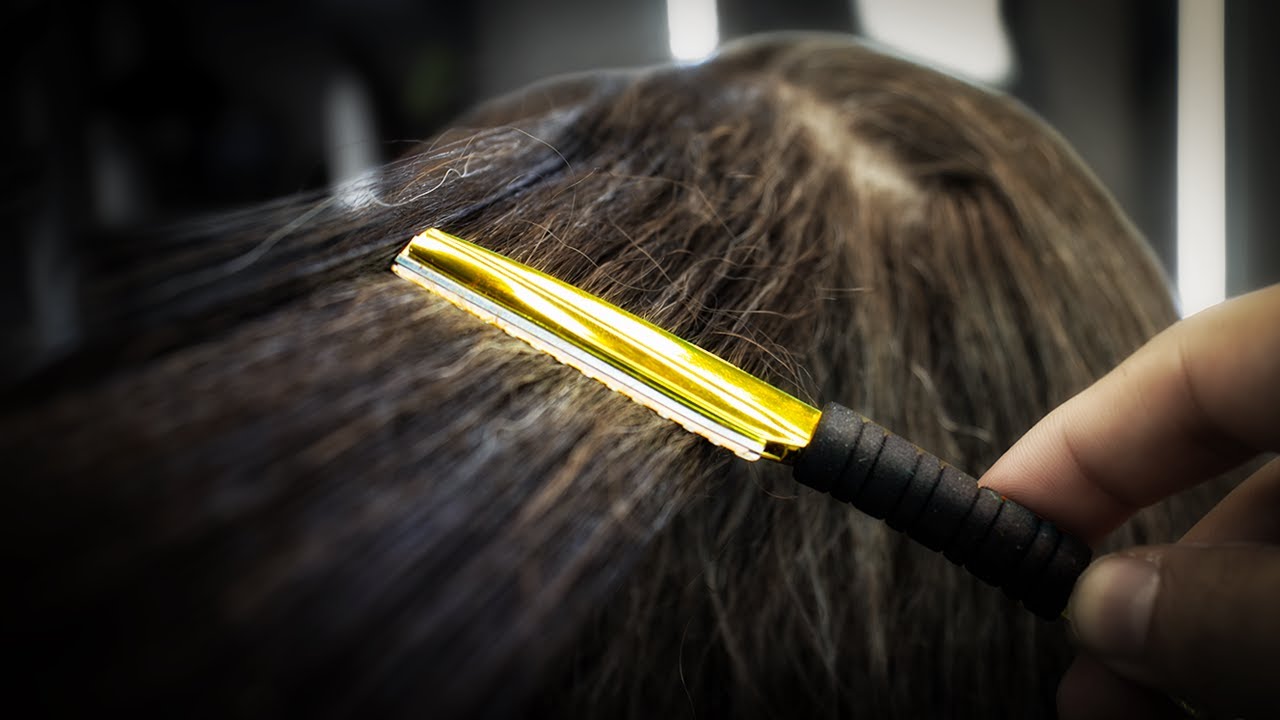💈ASMR | Gentleman’s Gold Razor & Sharp Scissors: Long Hair Transformation
