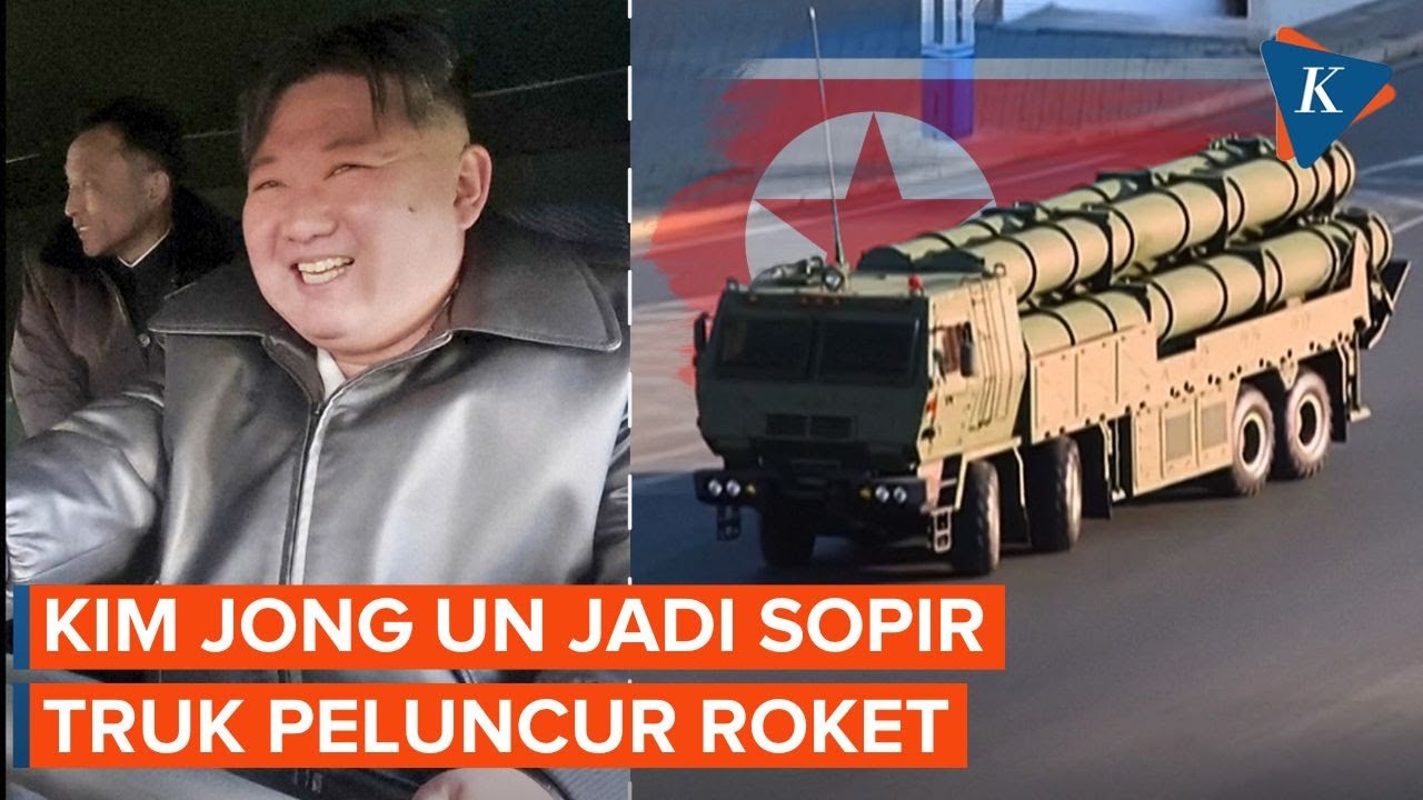 Momen Langka! Kim Jong Un Nyetir Truk Roket Terbaru Korea Utara