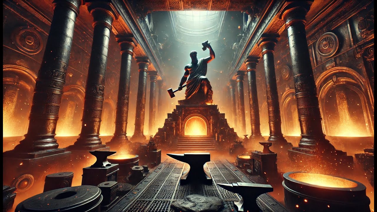 Greek Gods Hephaestus&rsquo; Fiery Temple | Dark Acoustic Ambience for Stoic Focus & Power Study 2 Hour