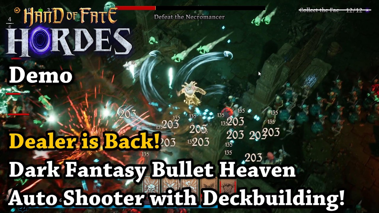 Dark Fantasy Bullet Heaven Auto Shooter with Deckbuilding! - Let's Try Hand of Fate: Hordes [Demo]