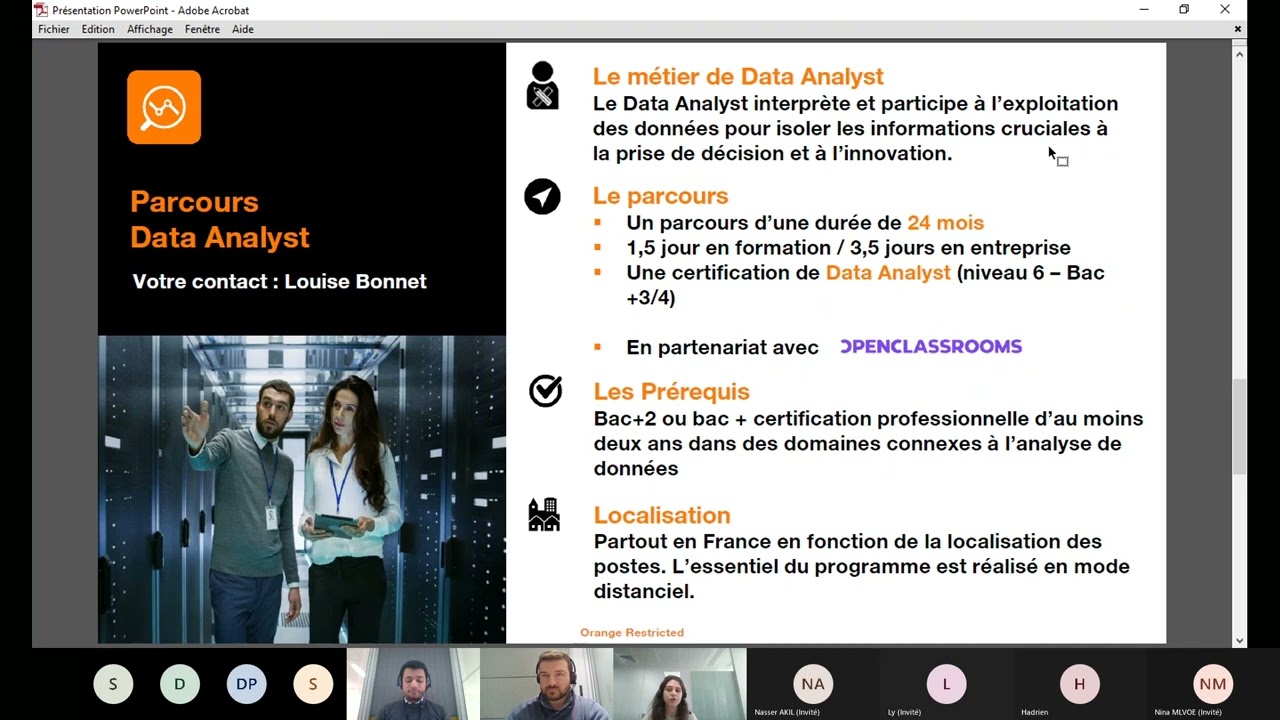 Venez découvrir le parcours de formation Data Analyst avec le CFA Orange