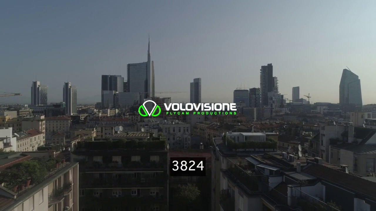 milano porta garibaldi 4k drone footage screening with timecode