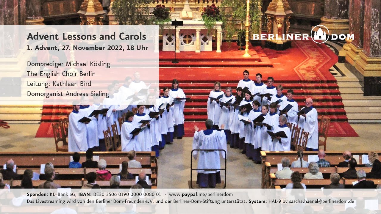 Lessons & Carols am 1. Sonntag im Advent,  27. November 2022, 18 Uhr
