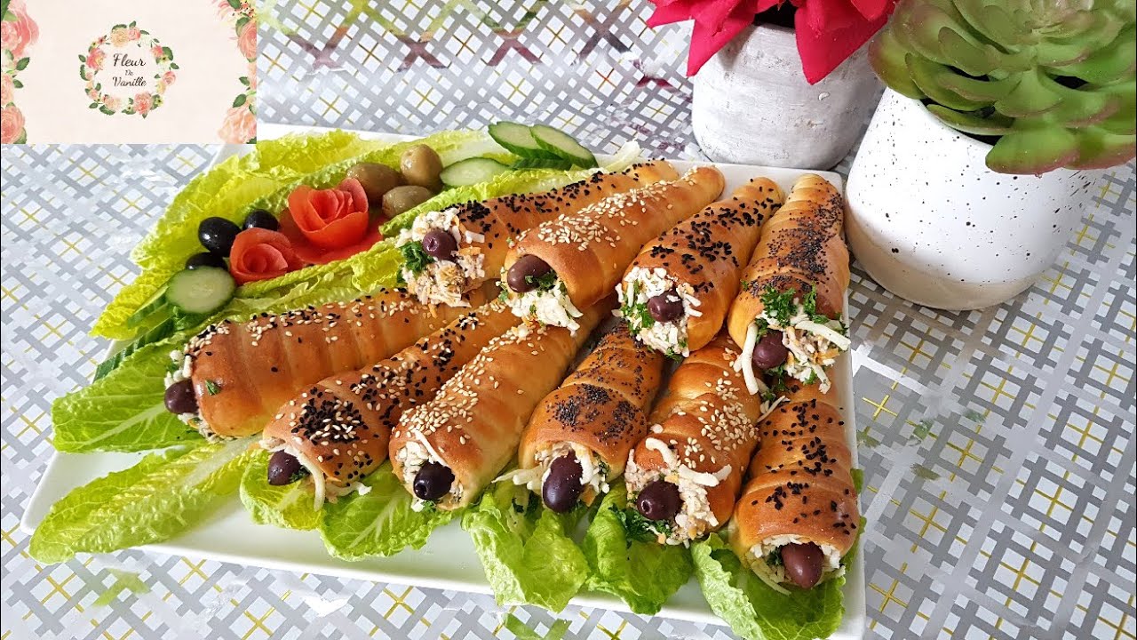 كورني مالحين بطريقة سهلة وبسيطة مع حشو رائع/Recette cornet salé farci .