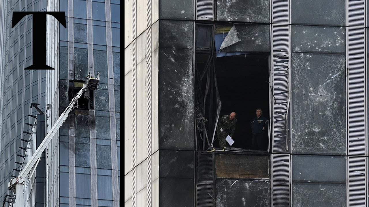 Drone hits building in central Moscow