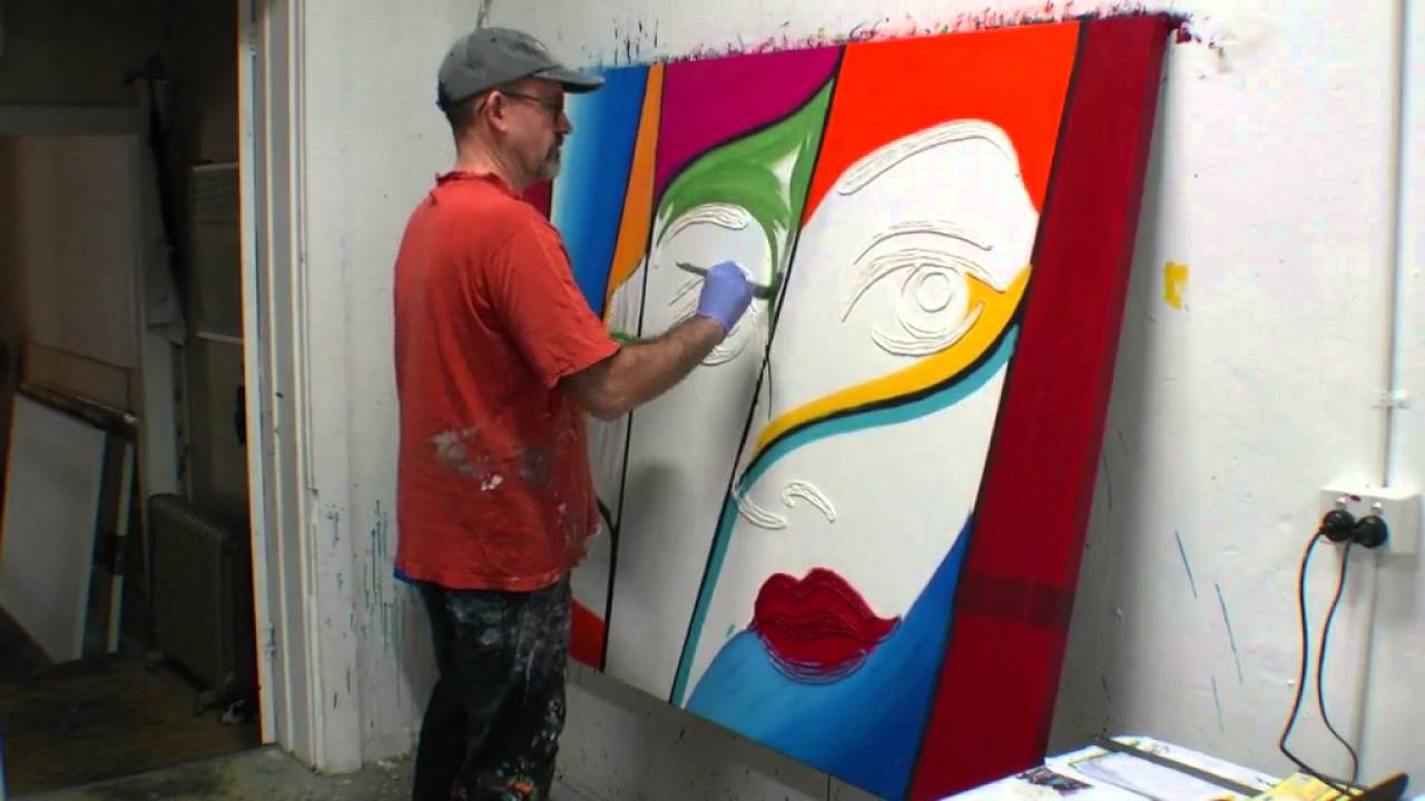 How to create a large abstract artwork demonstration tutorial