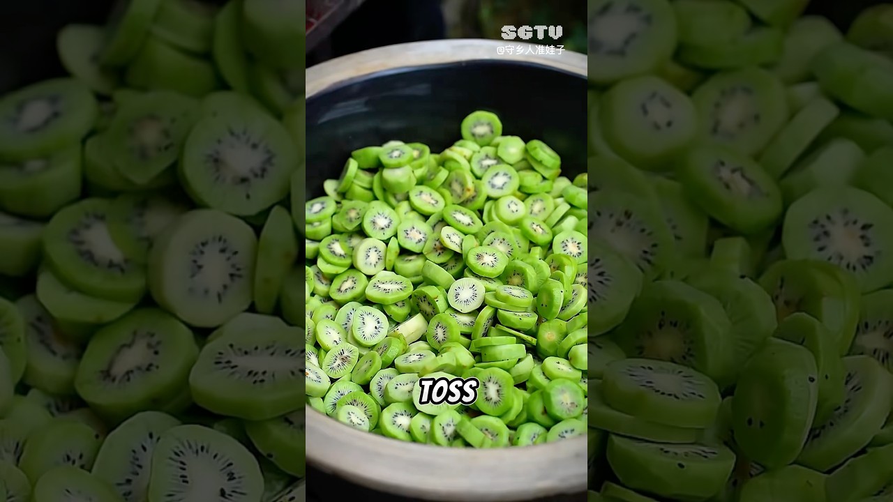 Процесс приготовления закуски из сушеных киви🥝