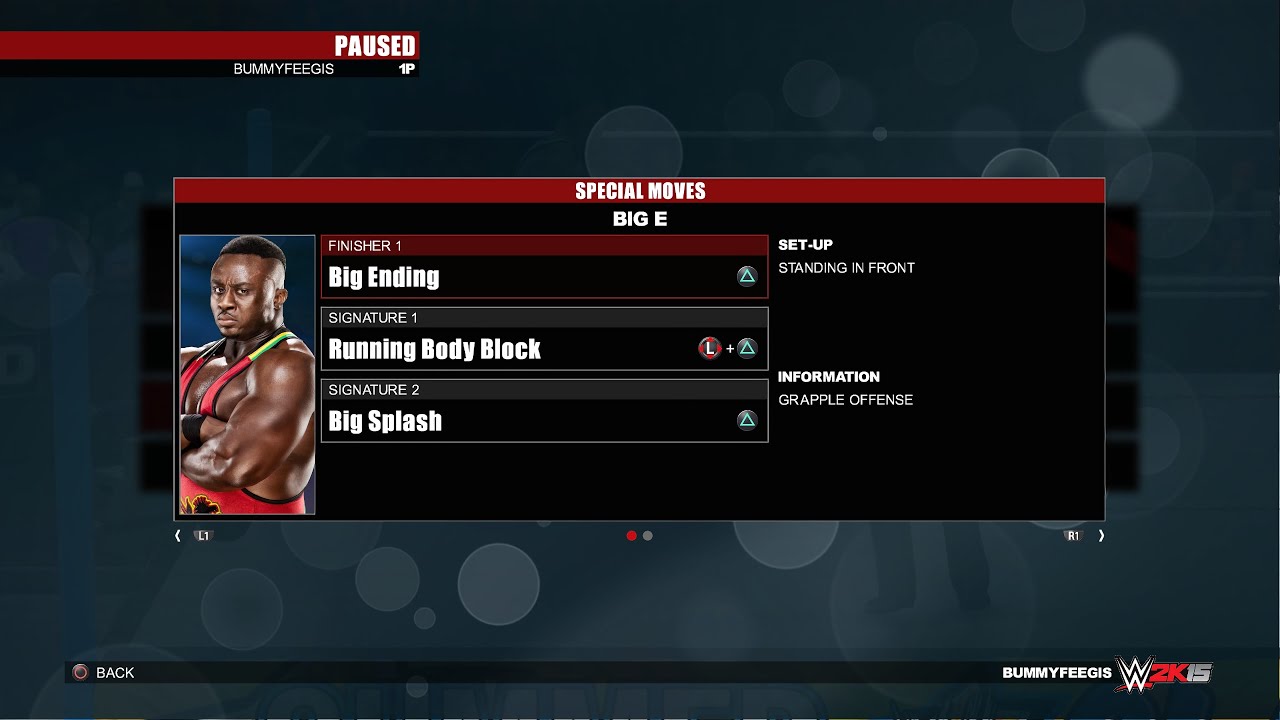 WWE2K15 Специальные приемы Биг И