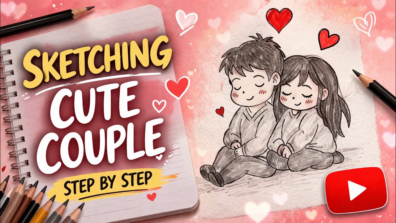 Sitting close,saying everything without words| how to draw sketch guide #sketch #art #valentineweek 