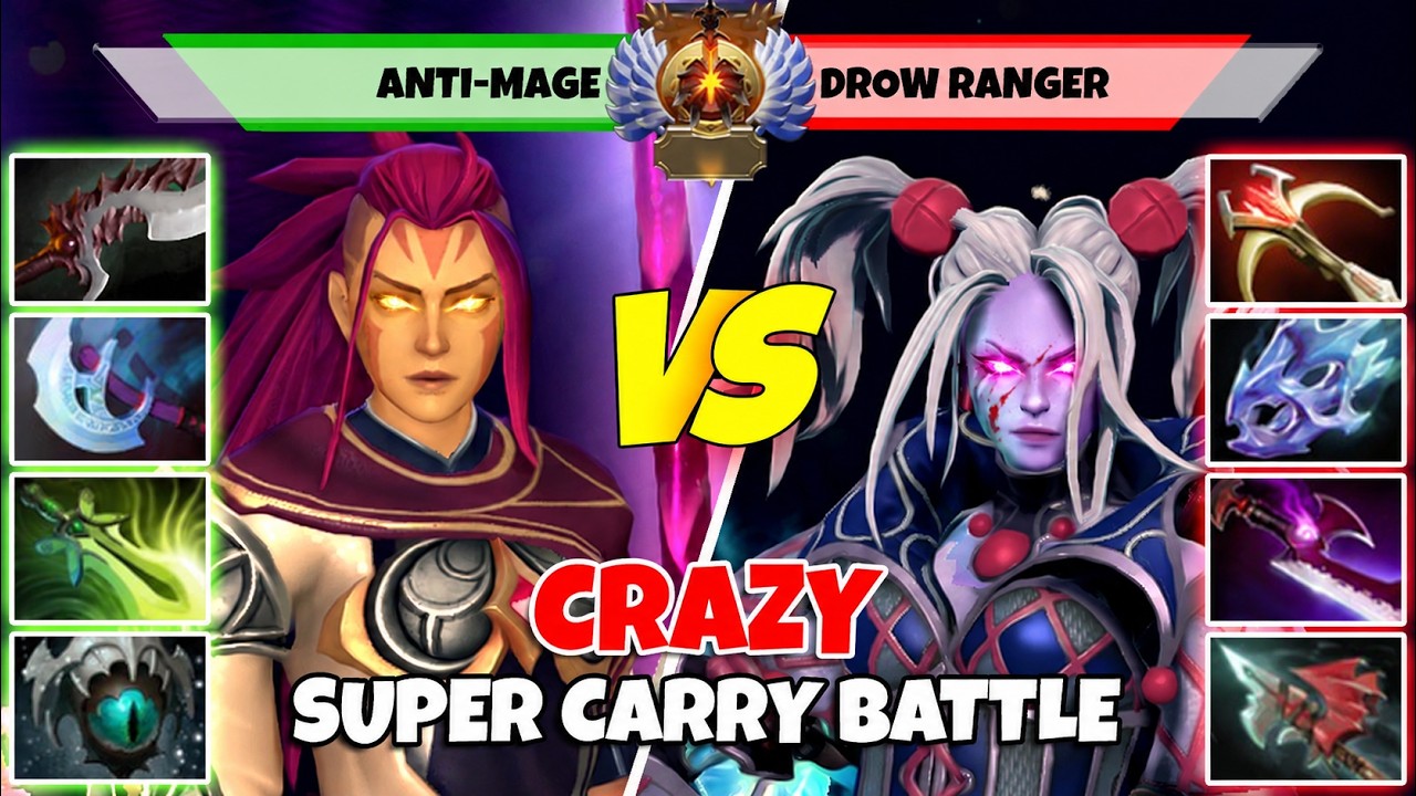 ANTI-MAGE (Керри) против DROW RANGER (Керри) &mdash; Эпическая битва игроков ранга Легенда в Dota 2 &mdash; Z...