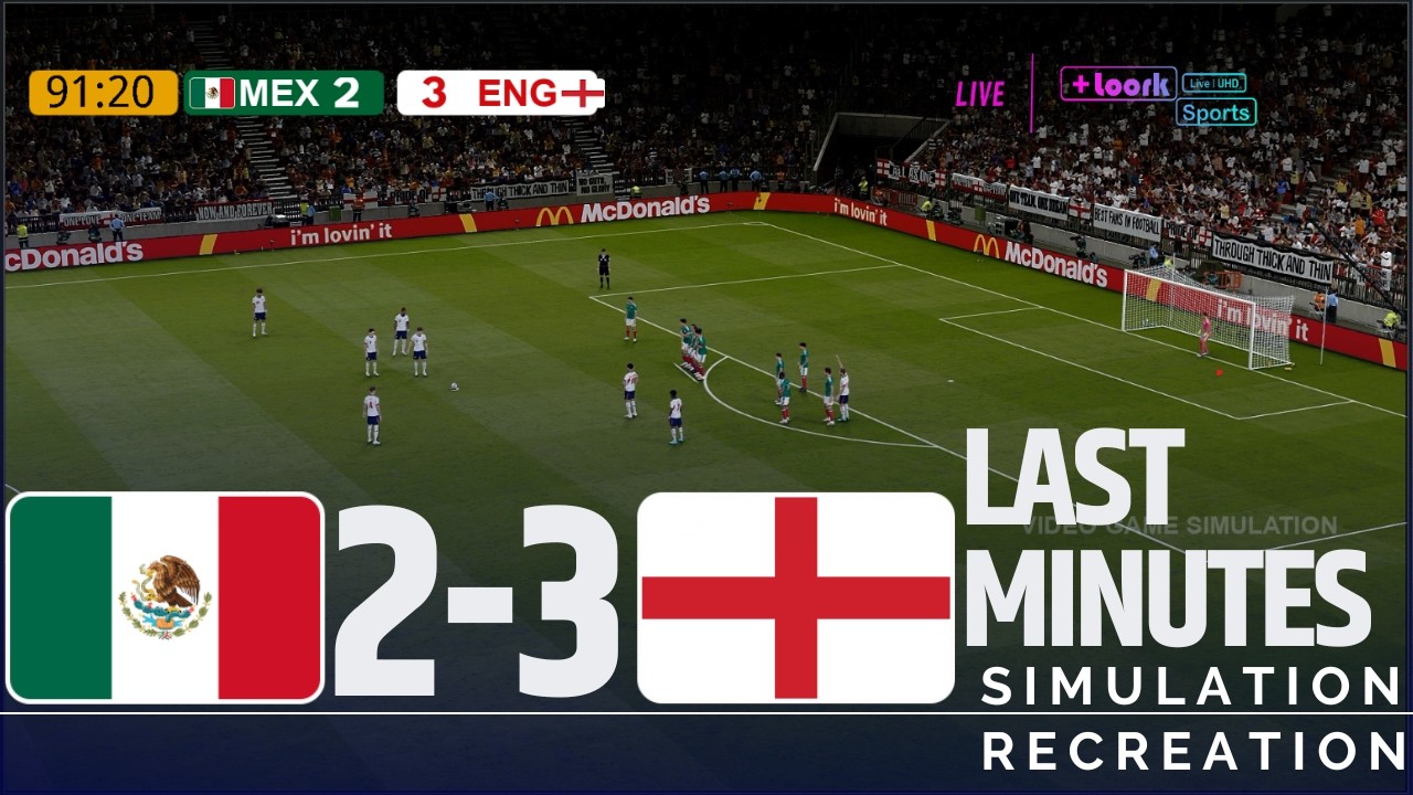 Last Minutes ⚽ Mexico 2-3 England  | FIFA World Cup 2026| Video Game Simulation/Recreation