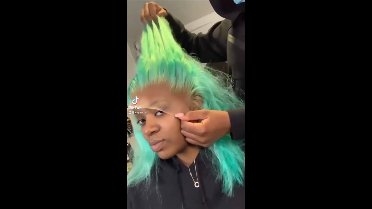Incredible mint green wig install | lace where? #shorts