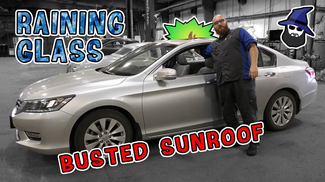 Shattered Sunroof! CAR WIZARD shows how to replace sunroof on 13 Honda Accord