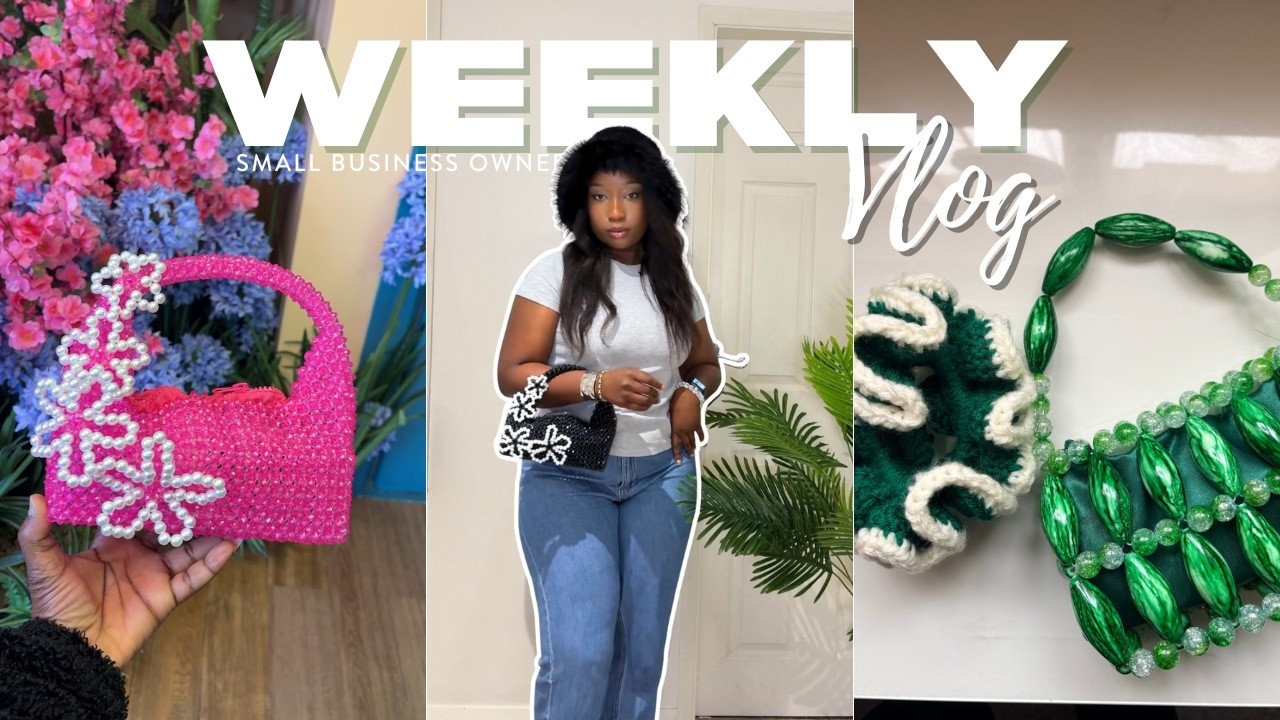 SMALL BUSINESS VLOG: Making a Beaded Bag, Crocheting Scrunchies & Creating TikTok Content