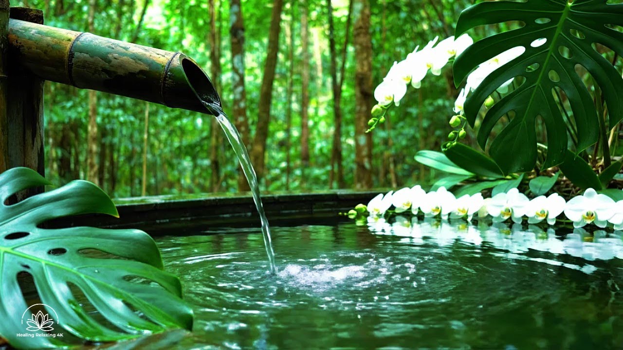 Sleeping Music for Deep Sleeping 🌿 Healing Piano Music and Water Sounds, Deep Relaxation, Spa BGM