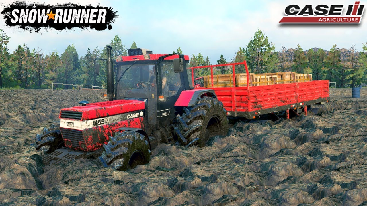 SnowRunner - CASE IH 1455 XL Tractor Stuck In The Mud