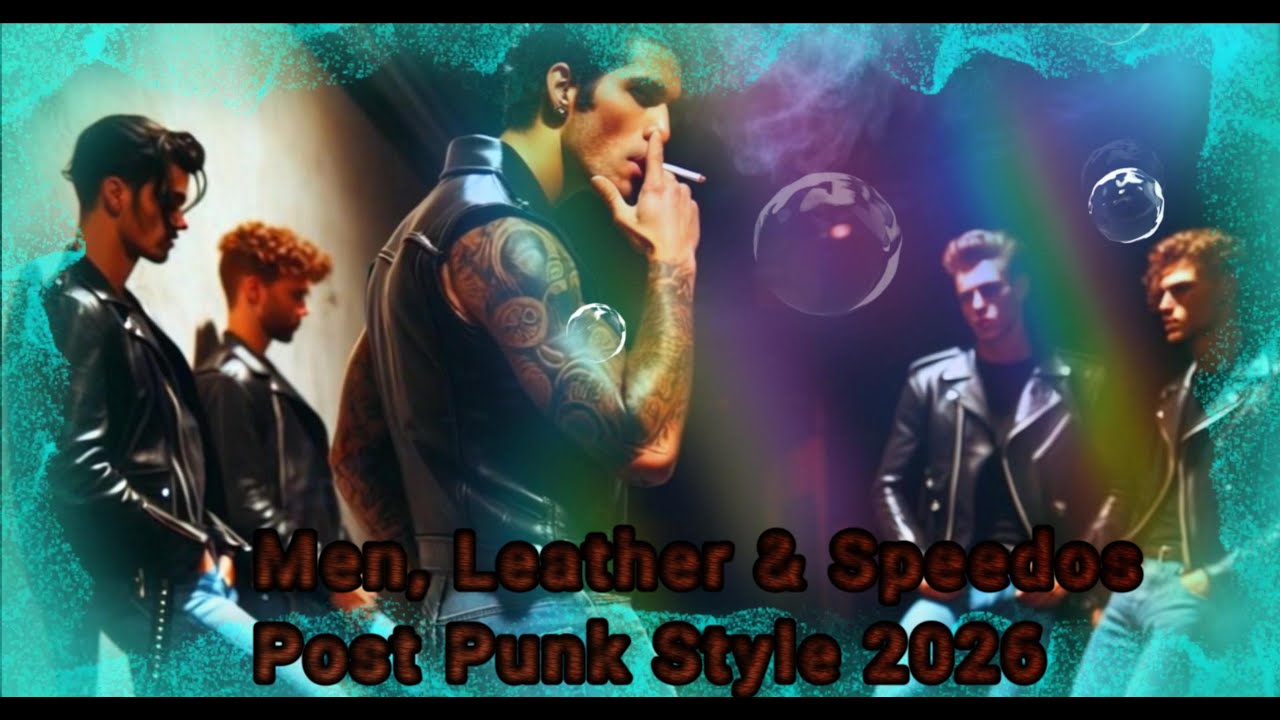 Post Punk w  AI Enhanced Sexy Men in Leather & Speedos w RevCo 
