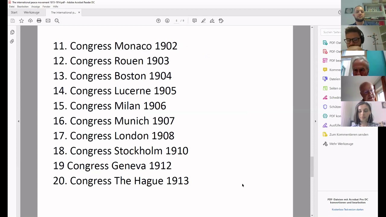 History of the Peace Movement Part 1: 1815 1949