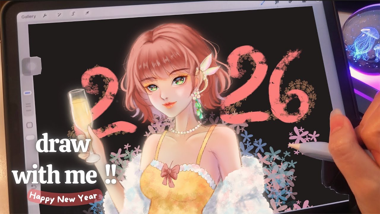 Draw With Me°☆ | 🧸💖 ASMR Ipad Drawing | Happy New Year 2026