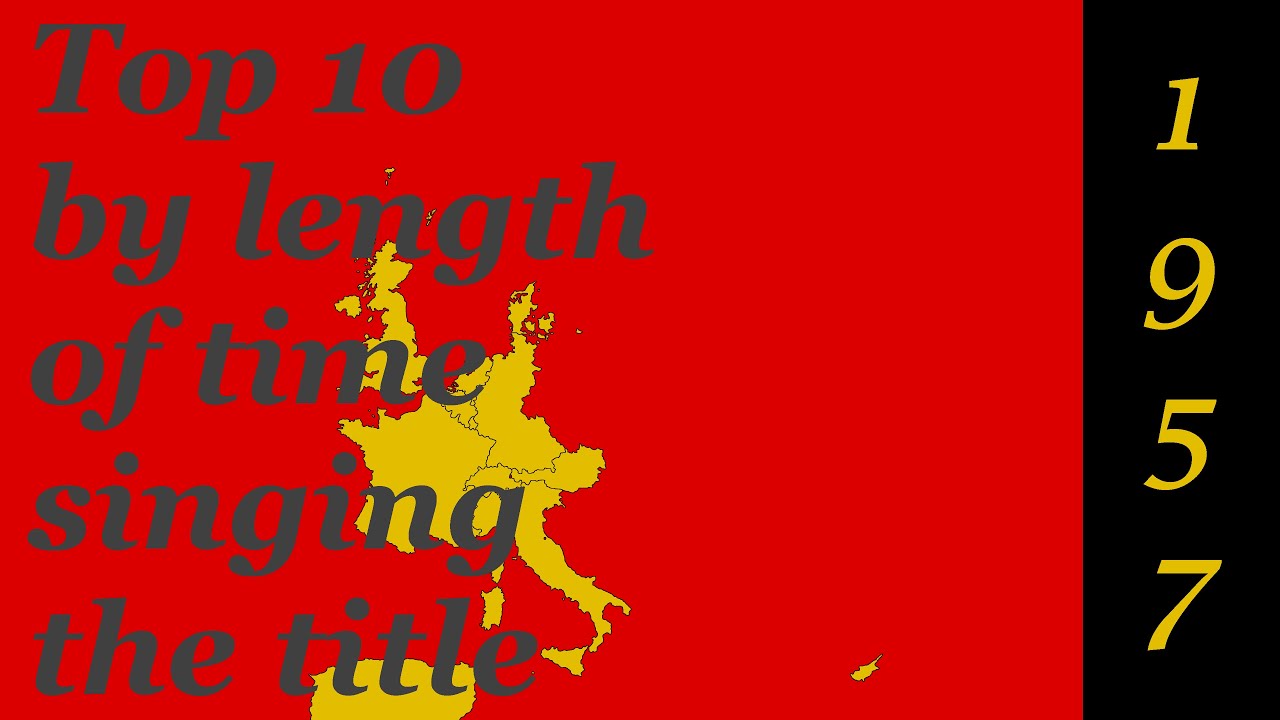 Eurovision 1957 - Top 10 by length of time singing the title