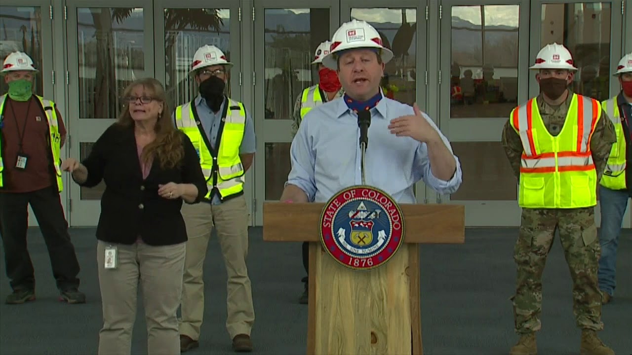Gov. Jared Polis update from Colorado Convention Center build-out