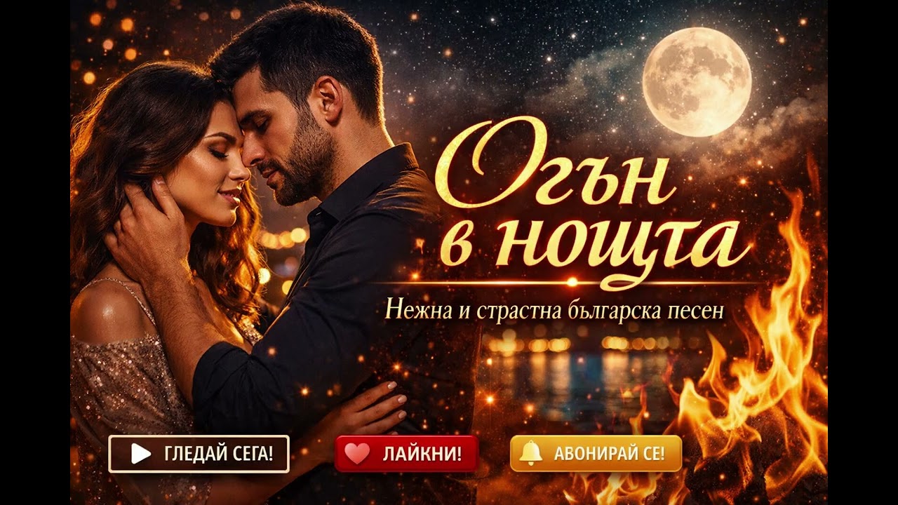 Огън в нощта – емоционална българска песен за силна любов