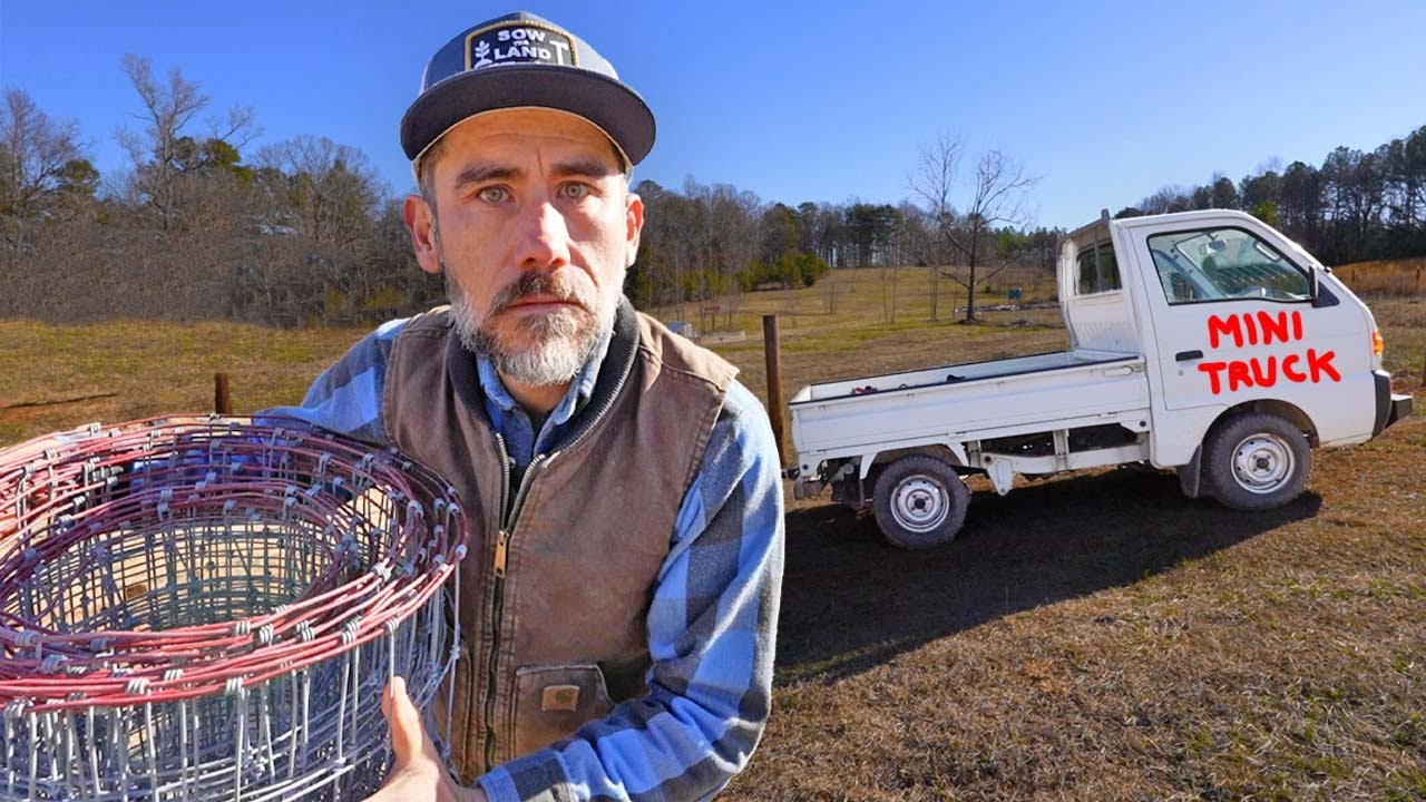 Stretching Farm Fence with Mini Truck