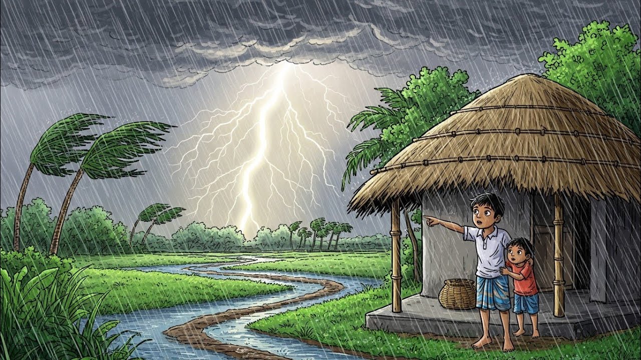 বৃষ্টির দিনের সেই সোনালী শৈশব  | Rain in Village Life Story...!!
