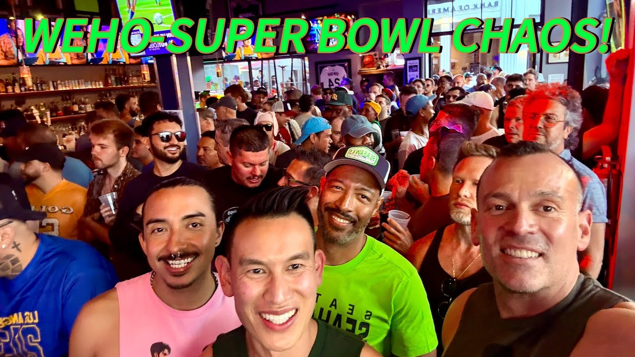 Super Bowl Sunday in West Hollywood! 🏈 Gay Bar Crawl at Gym Bar, Mother Lode & Trunks