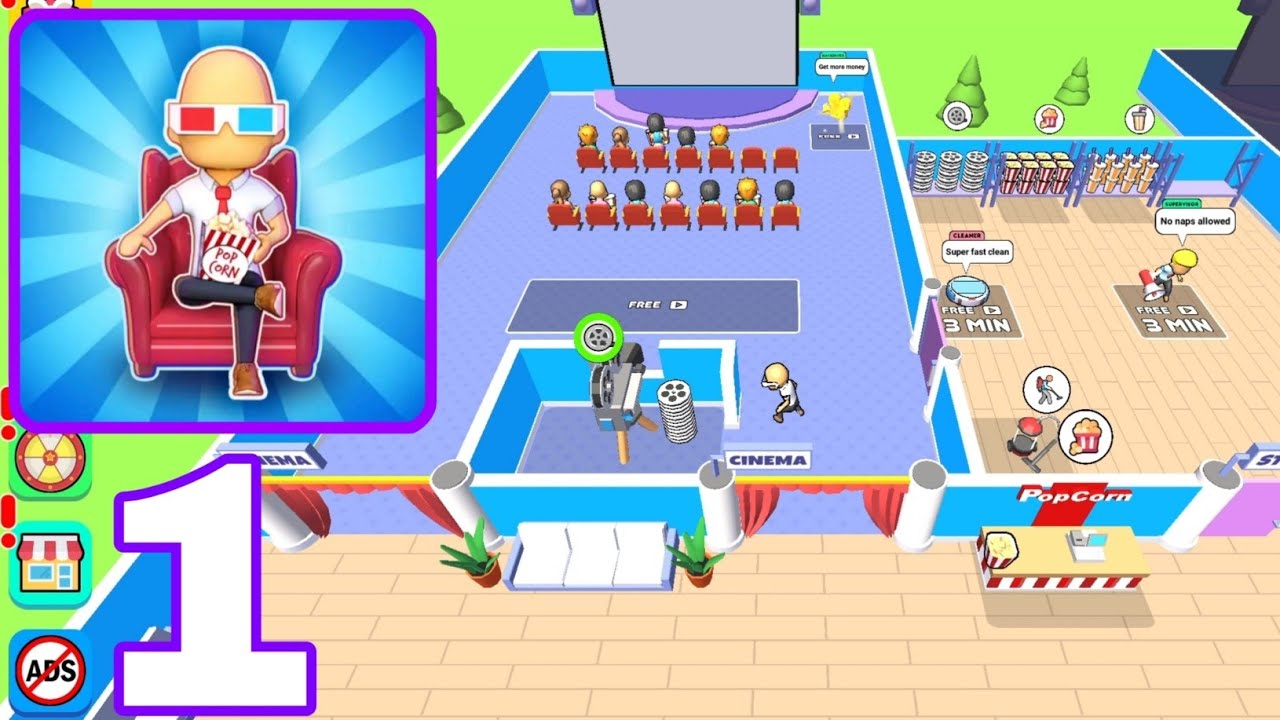 Cinema Business: Idle Games - Gameplay Walkthrough Part 1 - Idle Movies Big Revenue (Android, iOS)